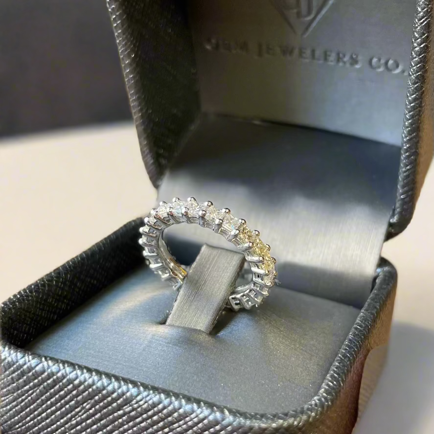 Princess Cut Natural Diamond Eternity Band, Packaged