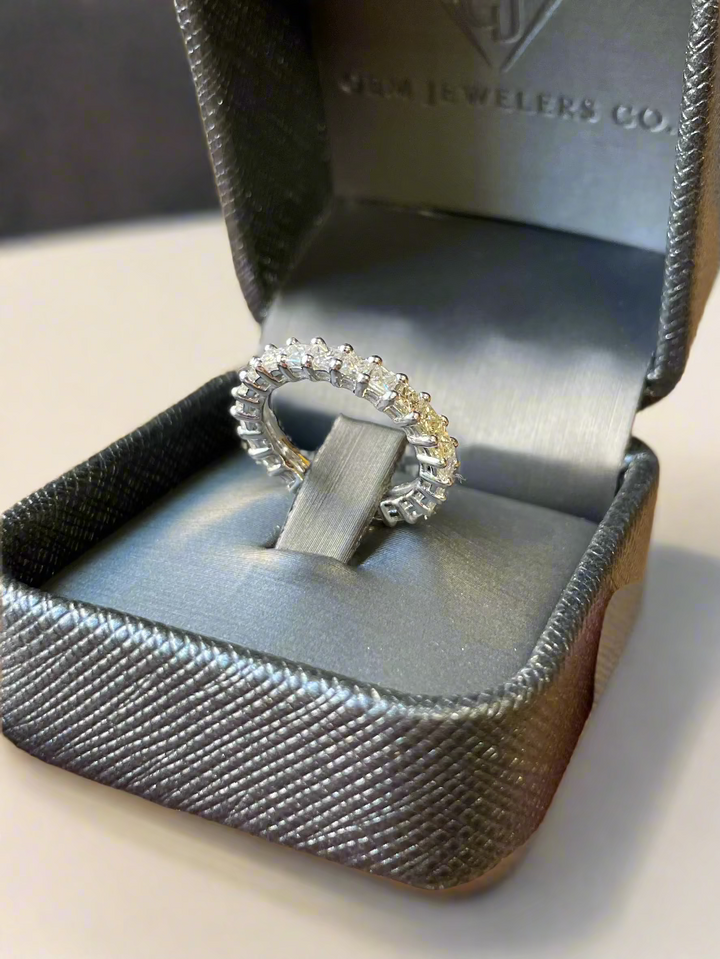 Princess Cut Natural Diamond Eternity Band, Packaged