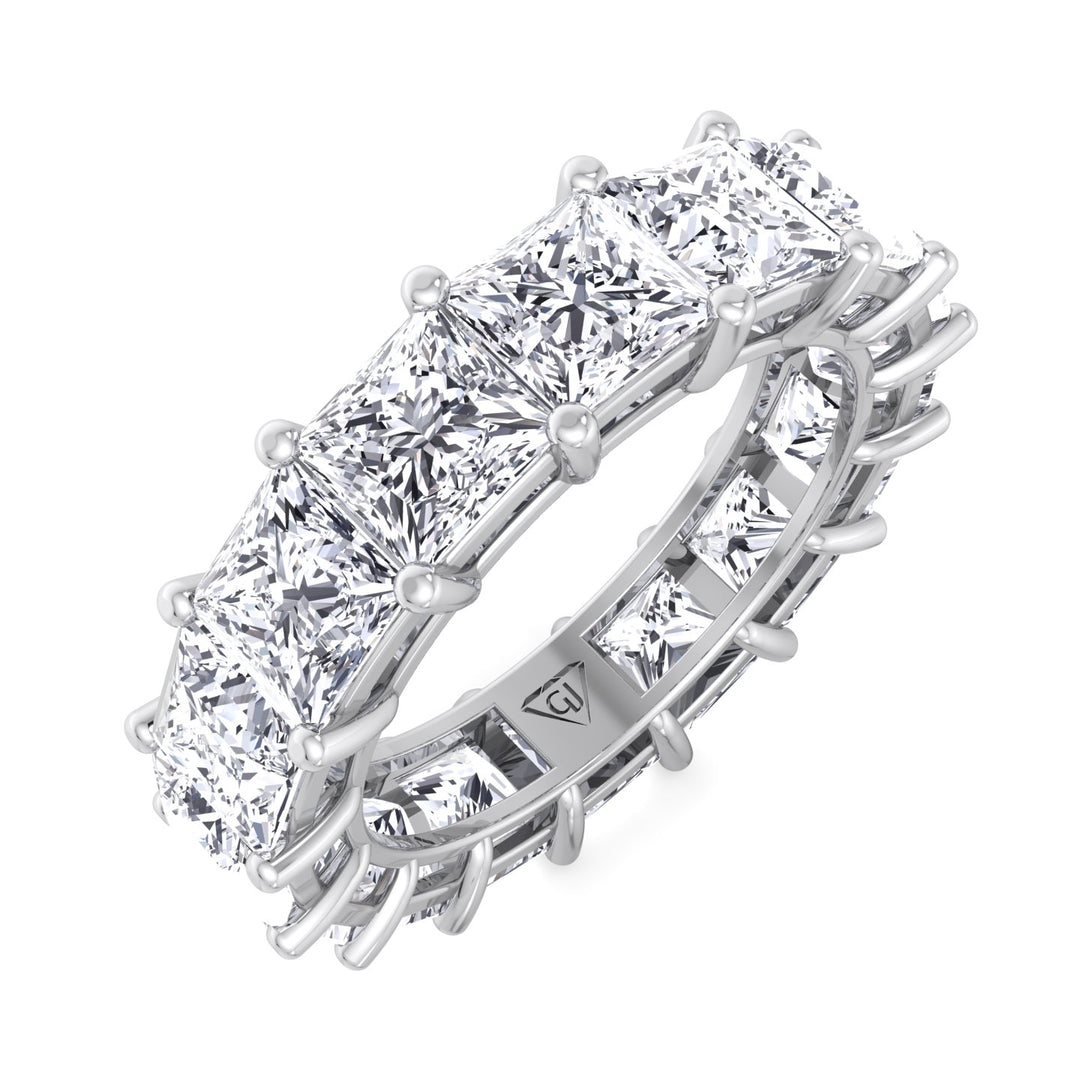 Princess Cut Natural Diamond Eternity Band, White Gold