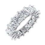 Princess Cut Natural Diamond Eternity Band, White Gold