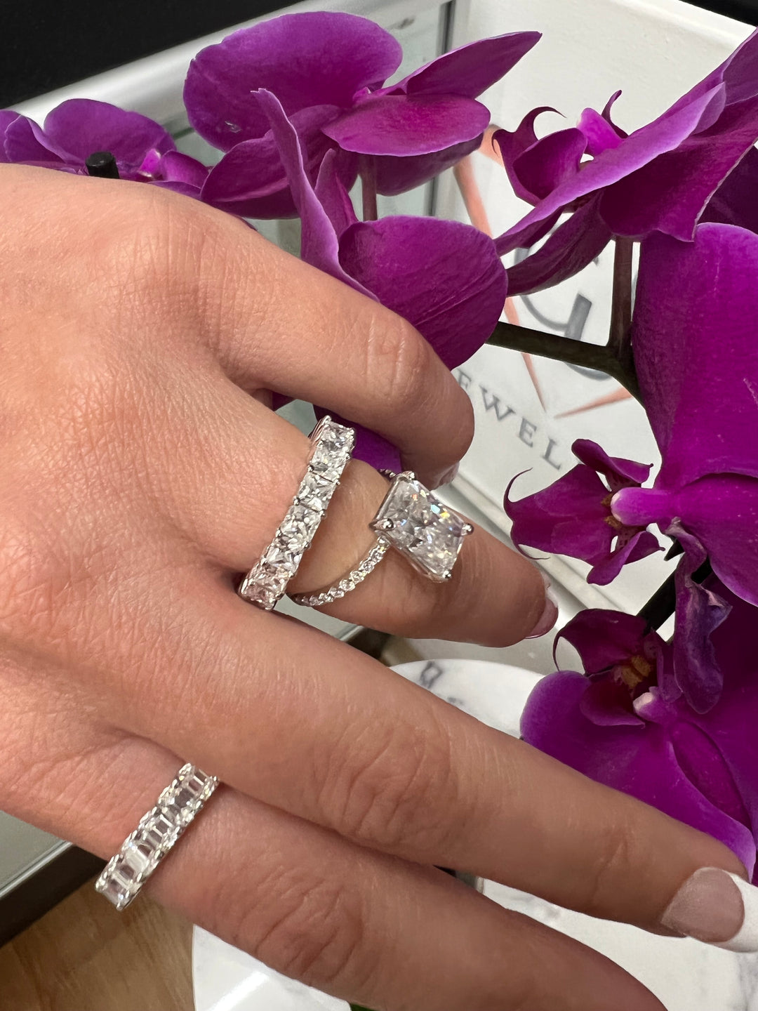 Princess Cut Natural Diamond Eternity Band Prong 