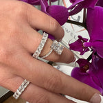 Princess Cut Natural Diamond Eternity Band Prong 