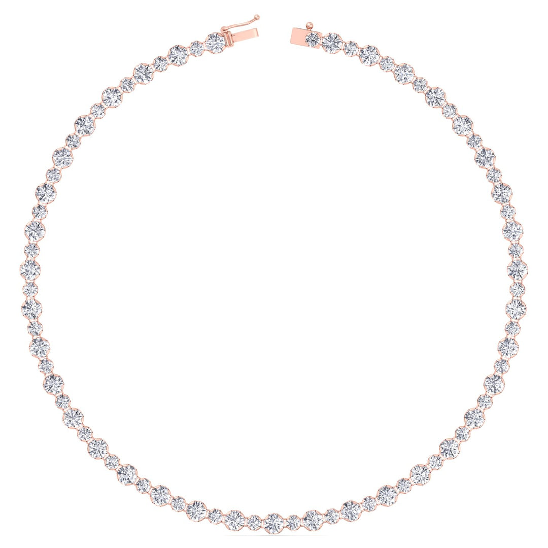 alternating-size-diamond-tennis-necklace-crown-prong-setting-in-solid-rose-gold
