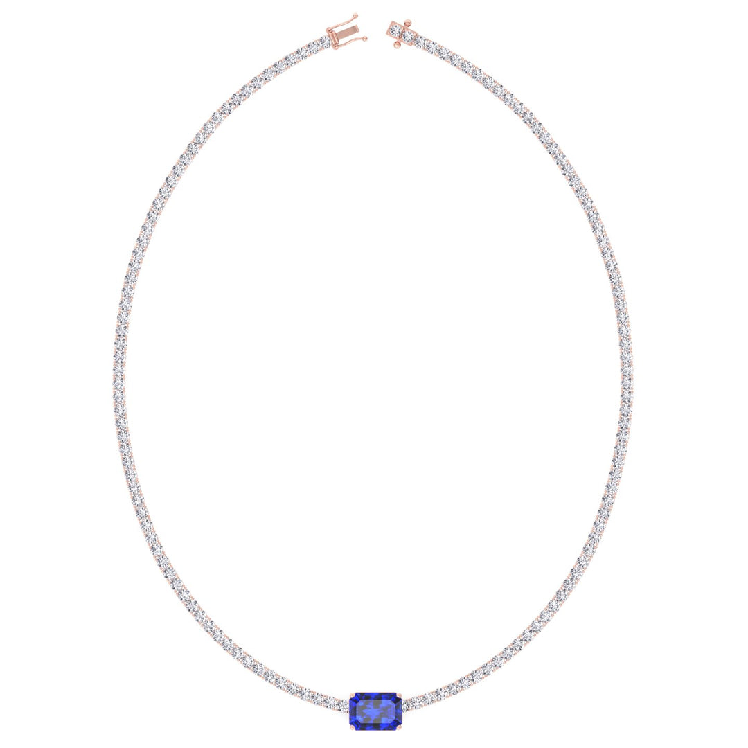 single-stone-blue-sapphire-and-round-cut-diamond-tennis-necklace-in-14k-rose-gold