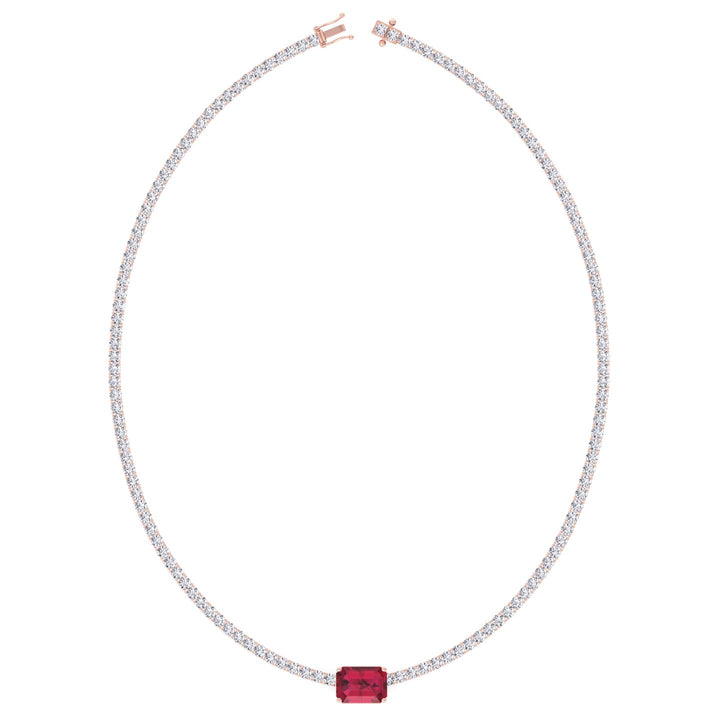 single-stone-red-ruby-and-round-cut-diamond-tennis-necklace-in-solid-rose-gold