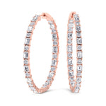 Altaire - Emerald and Round Cut Eternity Hoops - Gem Jewelers Co