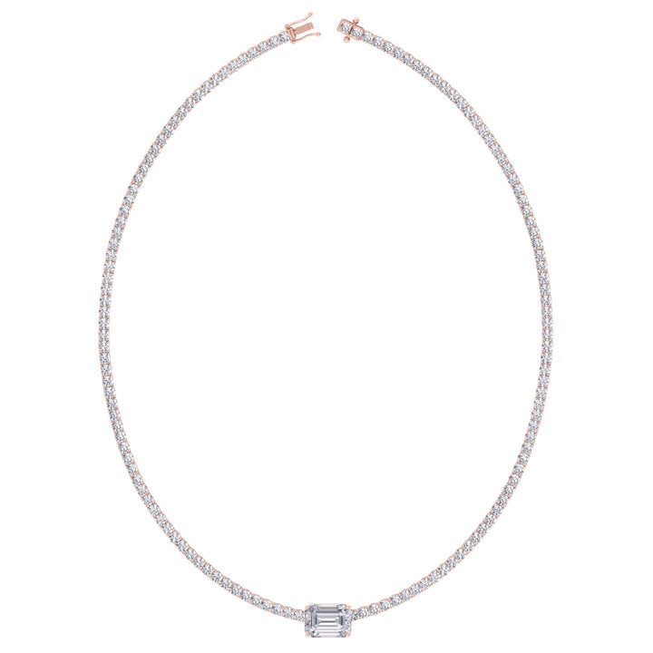 classic-diamond-tennis-necklace-with-emerald-cut-diamond-center-stone-in-14k-rose-gold