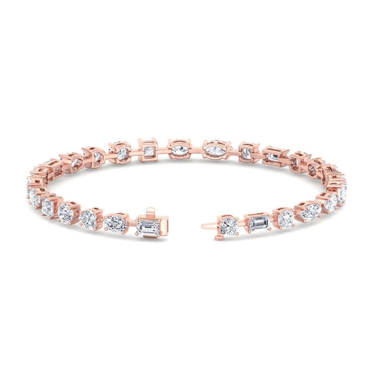 10.50CT natural diamond tennis bracelet 14K rose gold