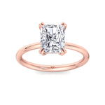Zuri - Radiant Cut Solitaire Diamond Engagement Ring with Double Claw Prong - Gem Jewelers Co