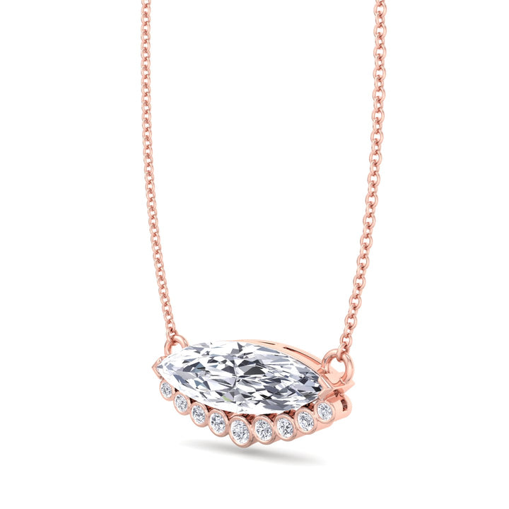 marquise-shape-diamond-pendant-with-bezel-set-round-diamonds-in-rose-gold