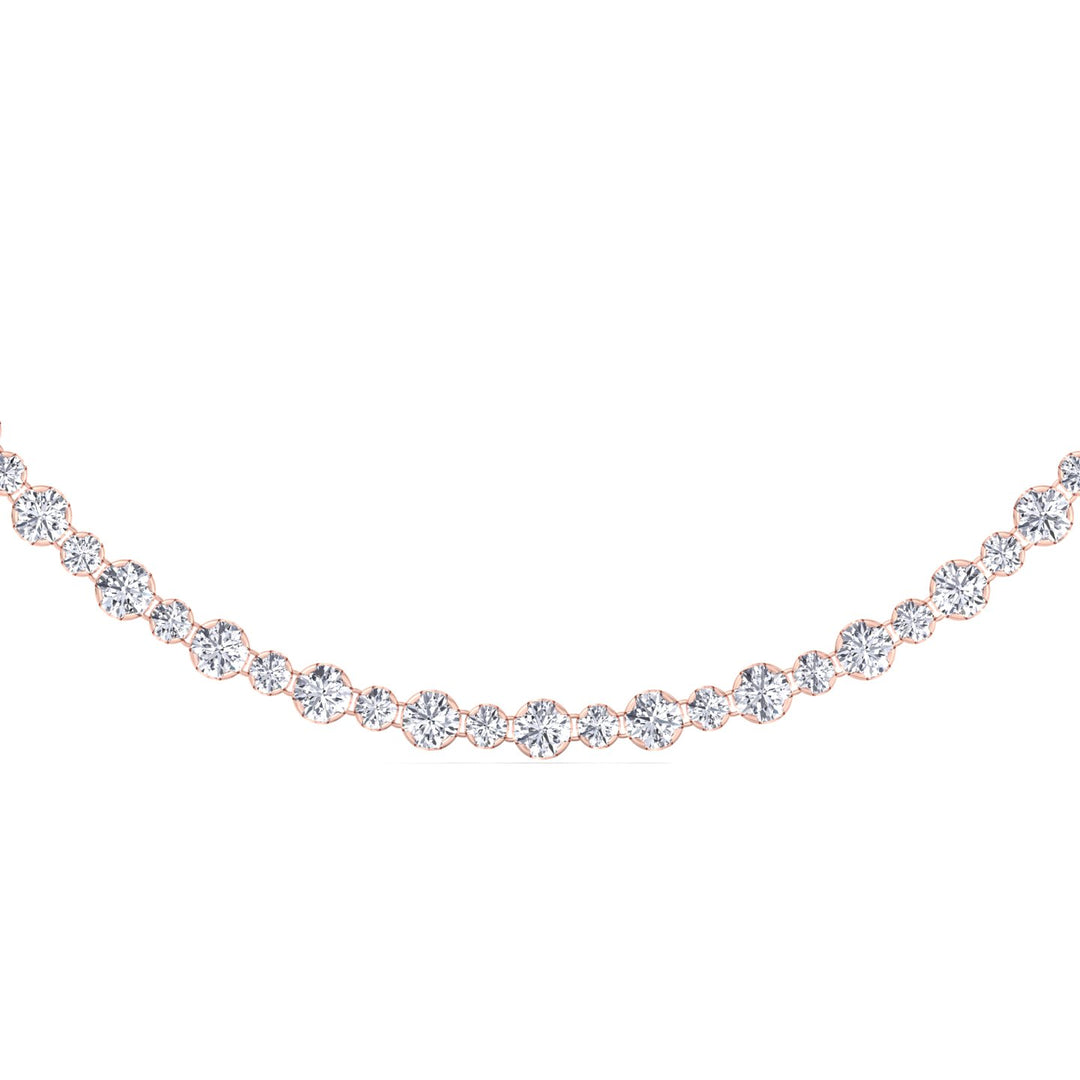 alternating-size-diamond-tennis-necklace-in-solid-rose-gold