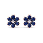 Fiore - Pear Shaped Sapphire & Diamond Cluster Earrings - Gem Jewelers Co