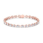Multi-shape natural diamond tennis bracelet 14K rose gold