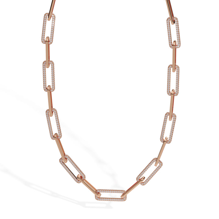 diamond-paperclip-link-necklace-in-solid-rose-gold