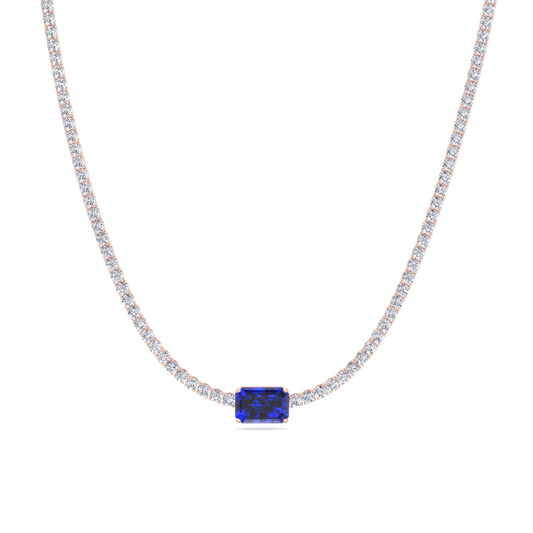 single-stone-blue-sapphire-and-round-cut-diamond-tennis-necklace-in-solid-rose-gold