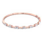 Bulda - (3.05CT T.W.) Emerald Cut East to West Natural Diamond Bangle - Gem Jewelers Co