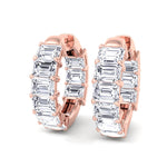 Escudo - 6.35 Carat Emerald Cut Diamond Inside Out Hoops - Gem Jewelers Co