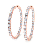 Altaire - Emerald and Round Cut Eternity Hoops - Gem Jewelers Co