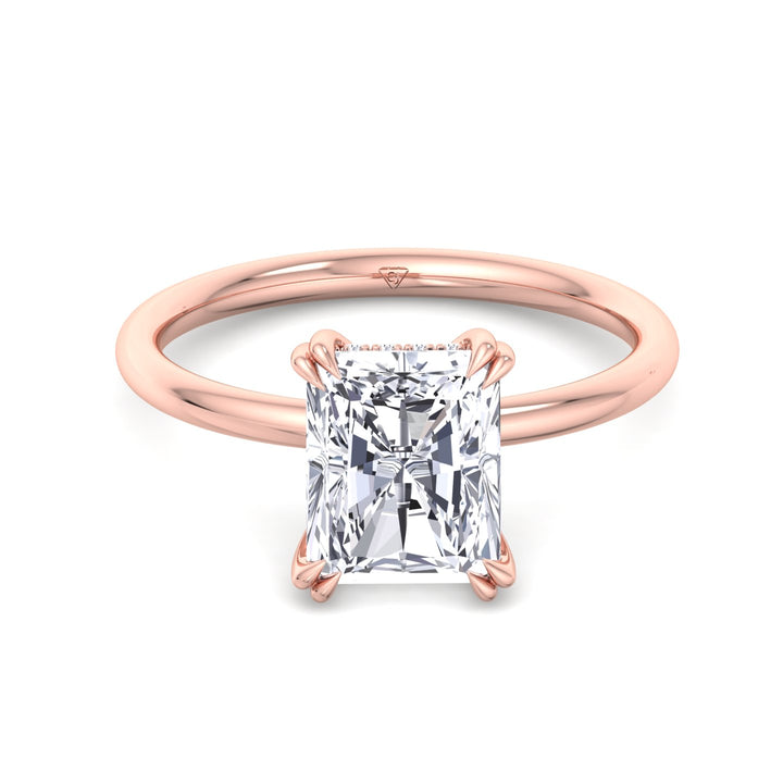 Zuri - Radiant Cut Solitaire Diamond Engagement Ring with Double Claw Prong