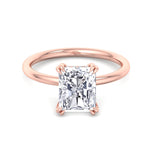 Zuri - Radiant Cut Solitaire Diamond Engagement Ring with Double Claw Prong - Gem Jewelers Co
