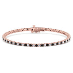 Alternating black and white diamond bracelet solid rose gold