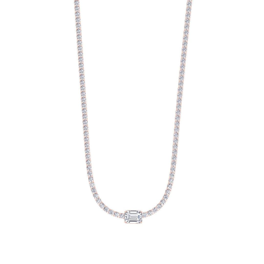 classic-diamond-tennis-necklace-with-emerald-cut-diamond-center-stone-in-18k-rose-gold