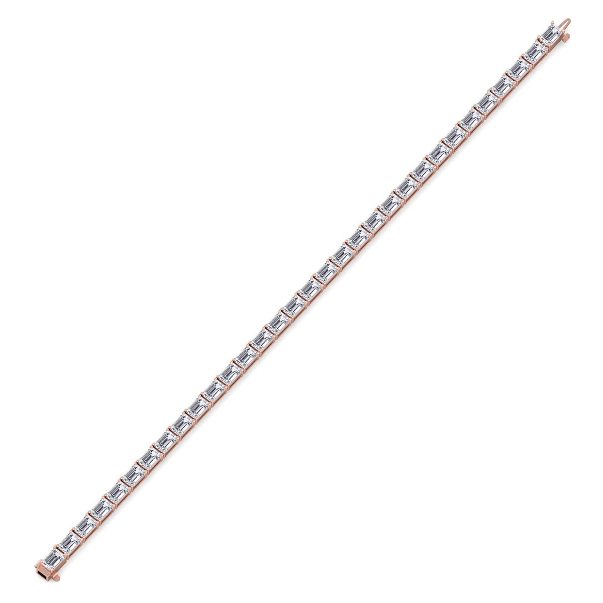 Wally - 10.50CT T.W East To West Emerald Cut Natural Diamond Tennis Bracelet - Gem Jewelers Co