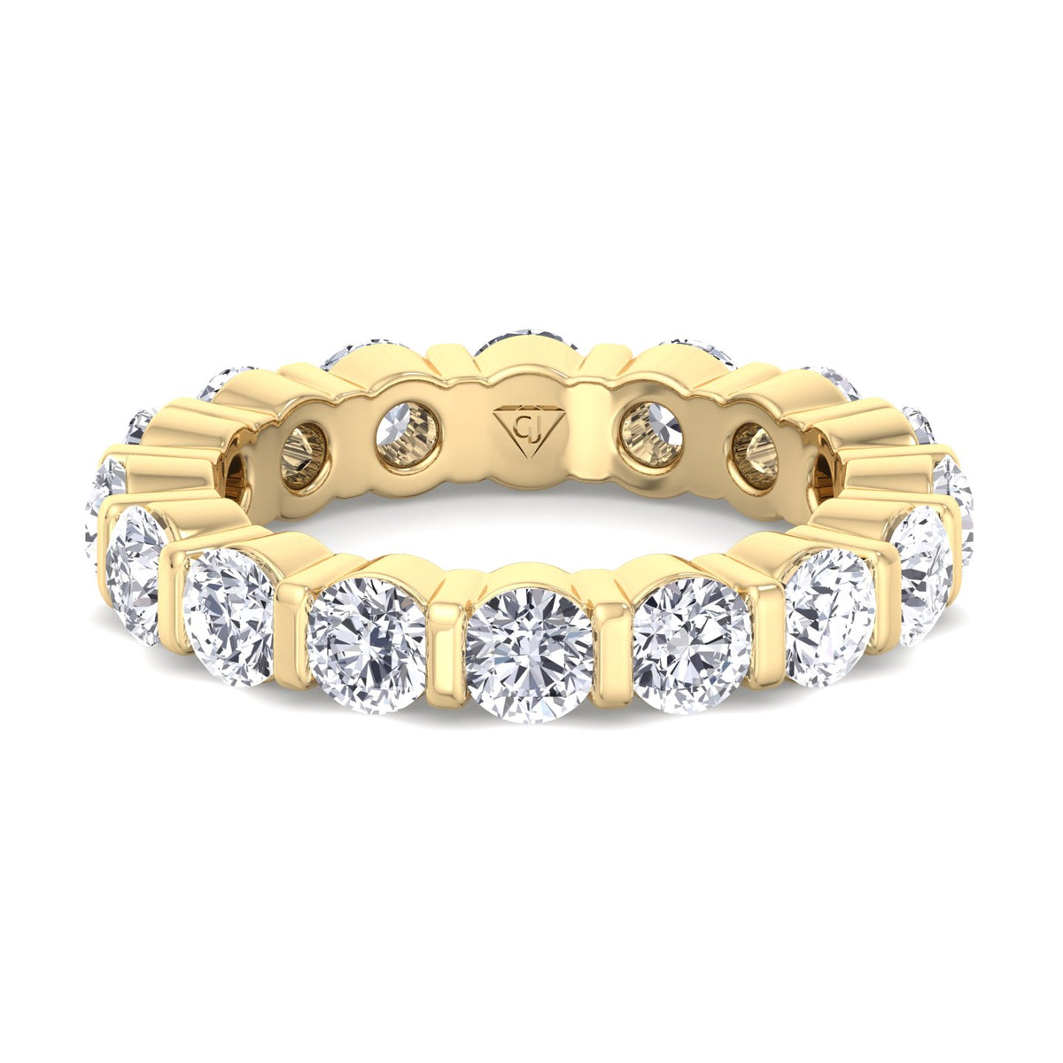 Round Cut Diamond Eternity Band Yellow Gold