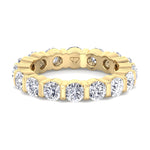 Round Cut Diamond Eternity Band Yellow Gold