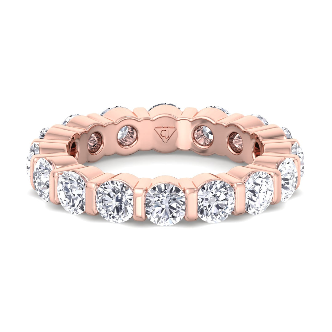 Round Cut Diamond Eternity Band rose Gold