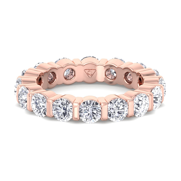 Round Cut Diamond Eternity Band rose Gold