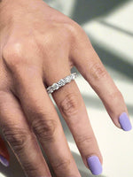 Round Natural Diamond Eternity Band, On Finger