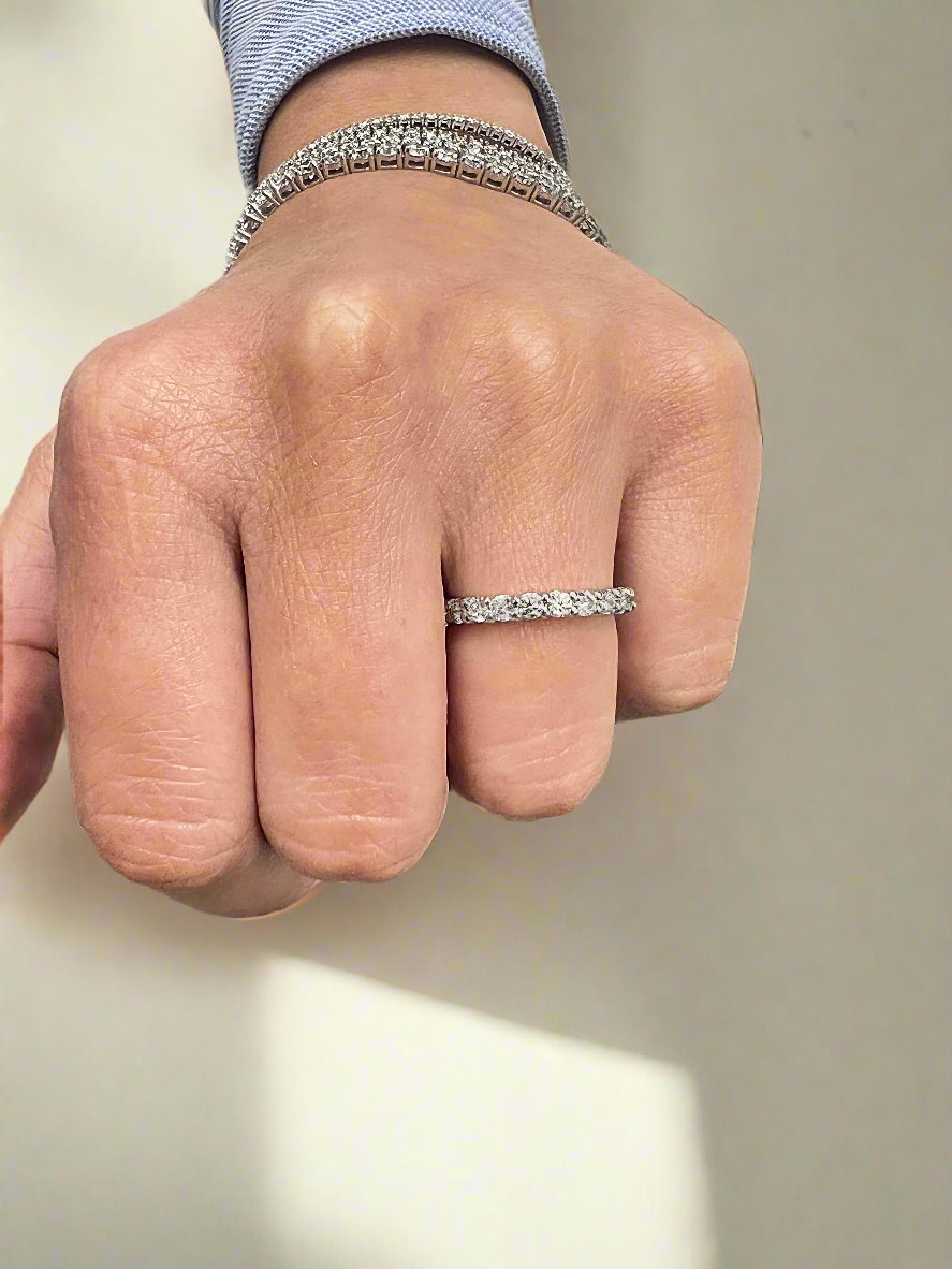 Round Natural Diamond Eternity Band, On Hand