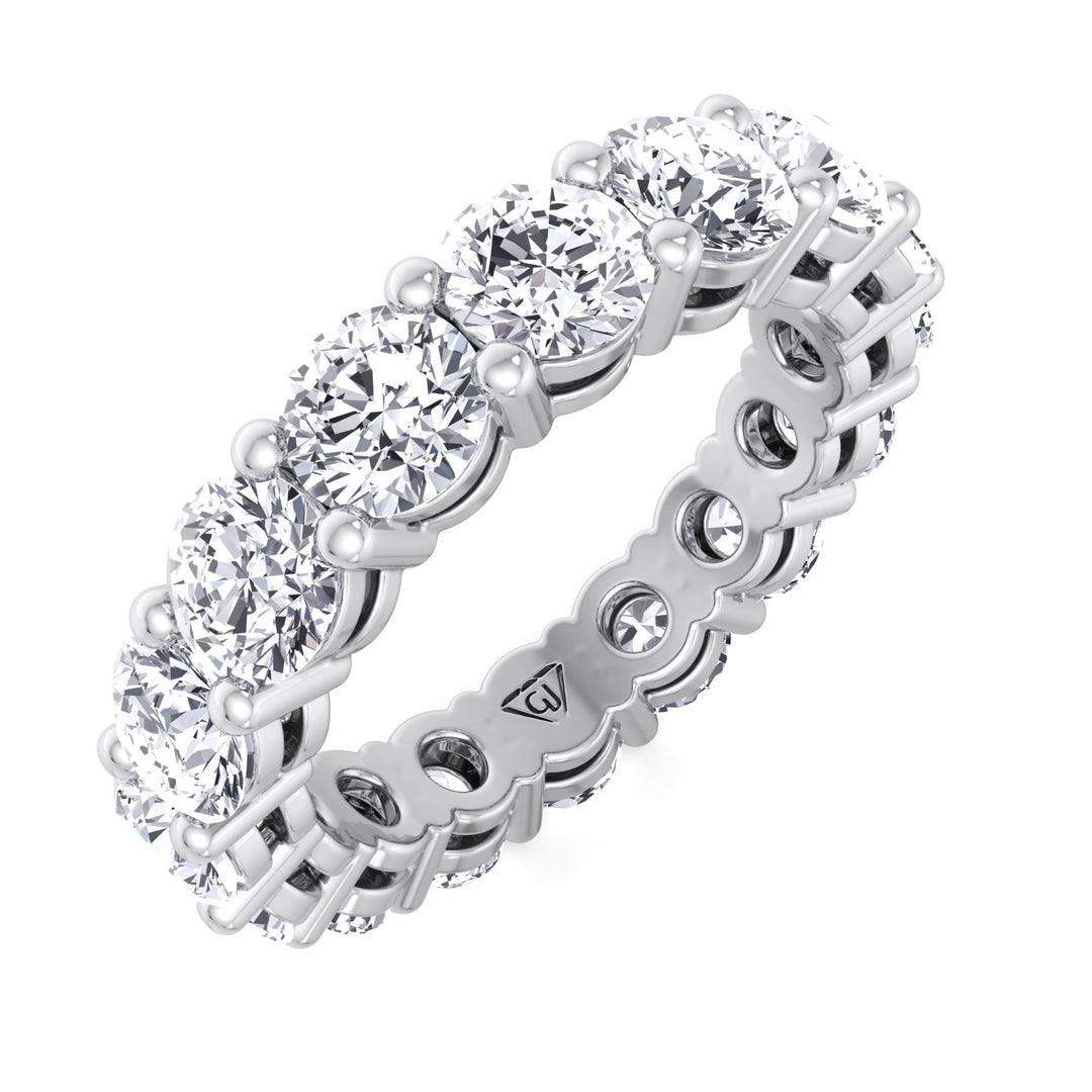 Round Natural Diamond Eternity Band, White Gold
