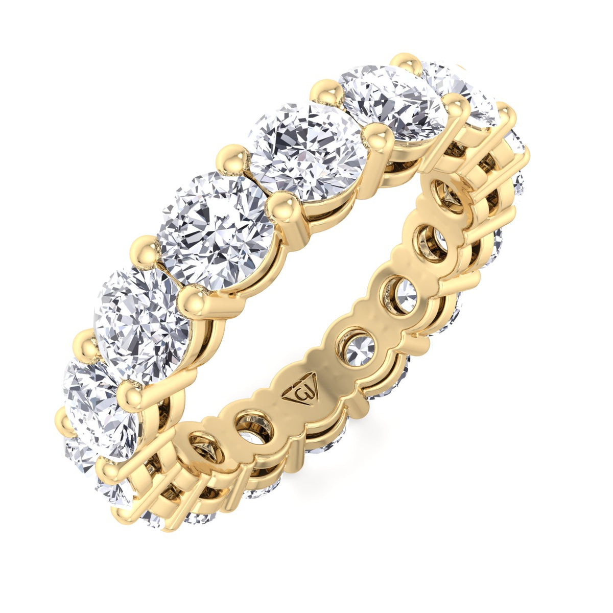 Round Natural Diamond Eternity Band, Yellow Gold