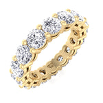 Round Natural Diamond Eternity Band, Yellow Gold
