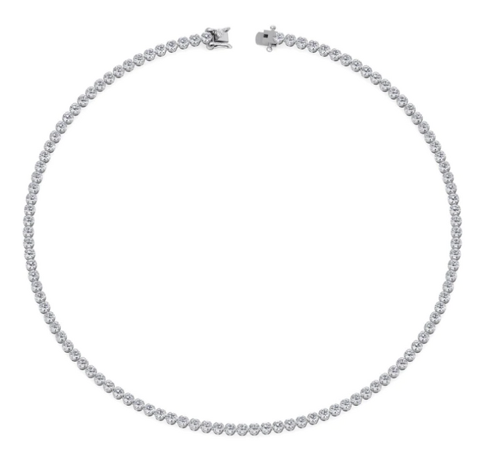 IG Deal 5.4CT Round Diamond Tennis Necklace in 14K White Gold