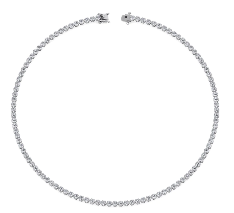 IG Deal 5.4CT Round Diamond Tennis Necklace in 14K White Gold - Gem Jewelers Co