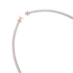Single Stone Red Ruby Diamond Tennis Necklace, Rose Gold