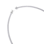 Single Stone Red Ruby Diamond Tennis Necklace, White, Box Clasp
