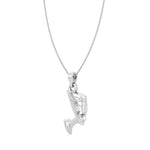 Solid Gold Nefertiti Pendant Necklace White - Hanging
