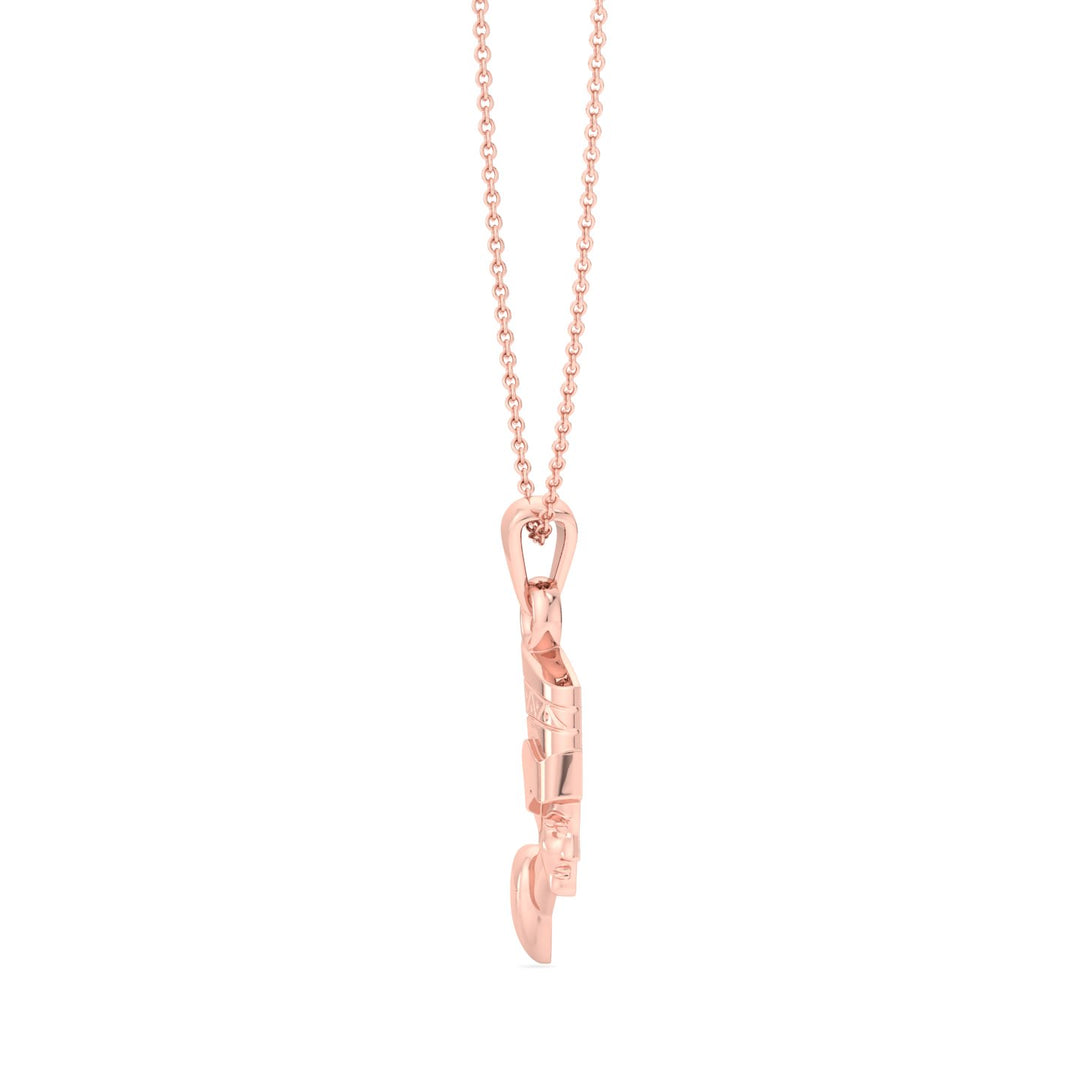 Solid Nefertiti Pendant Necklace Rose Gold