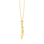 Solid Nefertiti Pendant Necklace White Gold, Side Profile