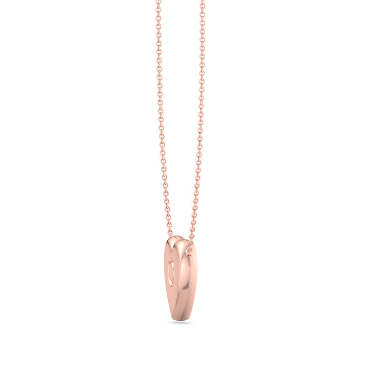 Valentine Heart Pendant Necklace Rose Gold