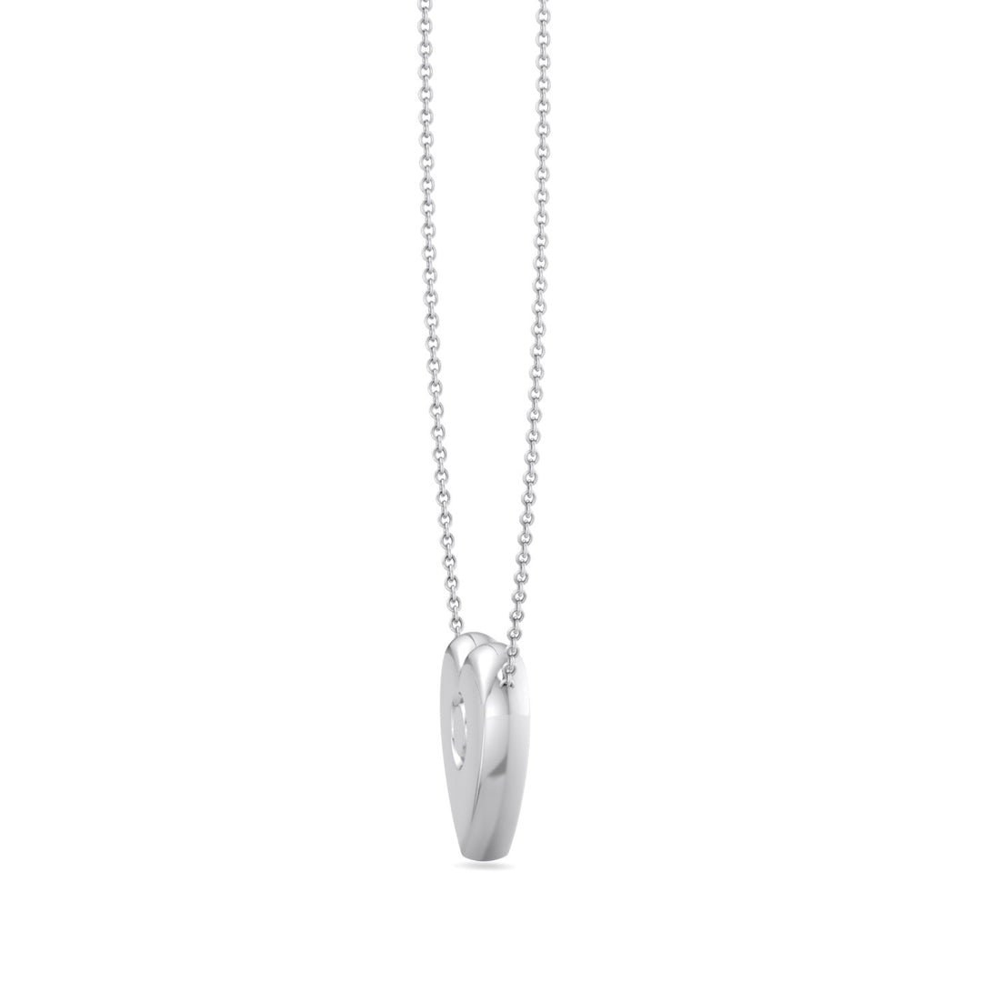 Valentine Heart Pendant Necklace White Gold