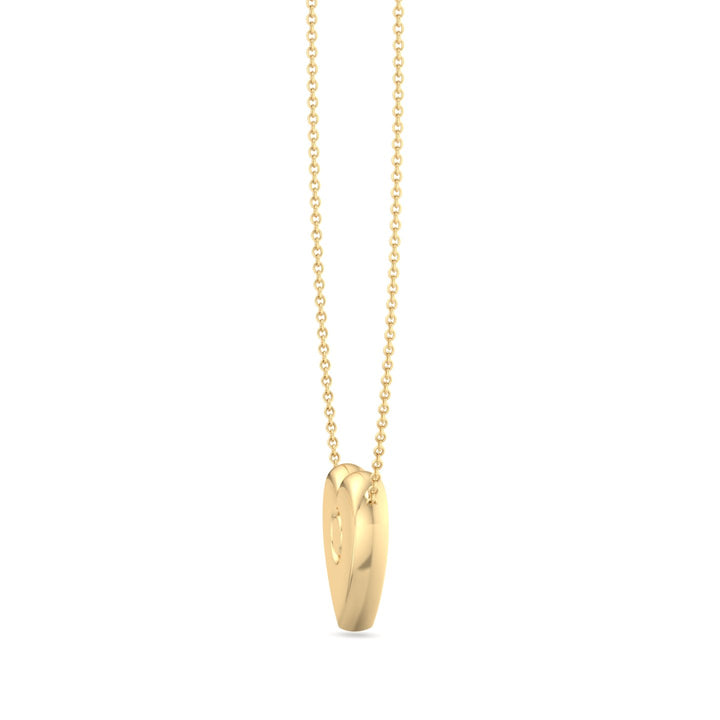 Valentine Heart Pendant Necklace Yellow Gold