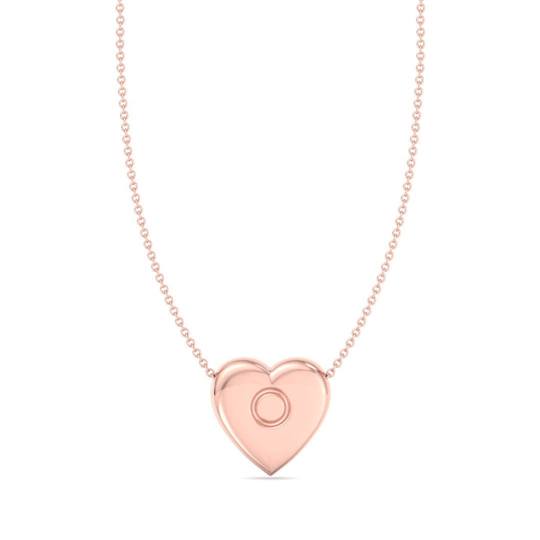 Valentine Heart Shaped Pendant Necklace Rose Gold