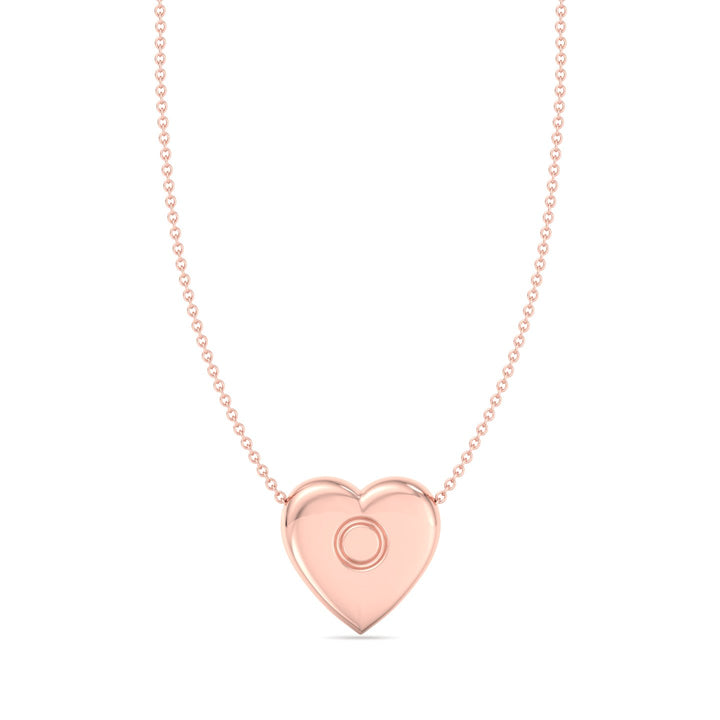 Valentine Heart Shaped Pendant Necklace Rose Gold