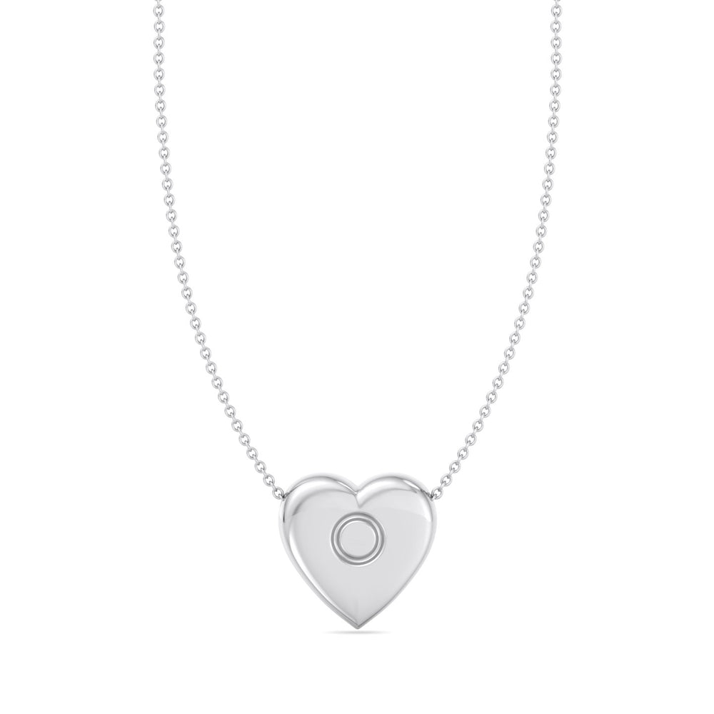 Valentine Heart Shaped Pendant Necklace White Gold