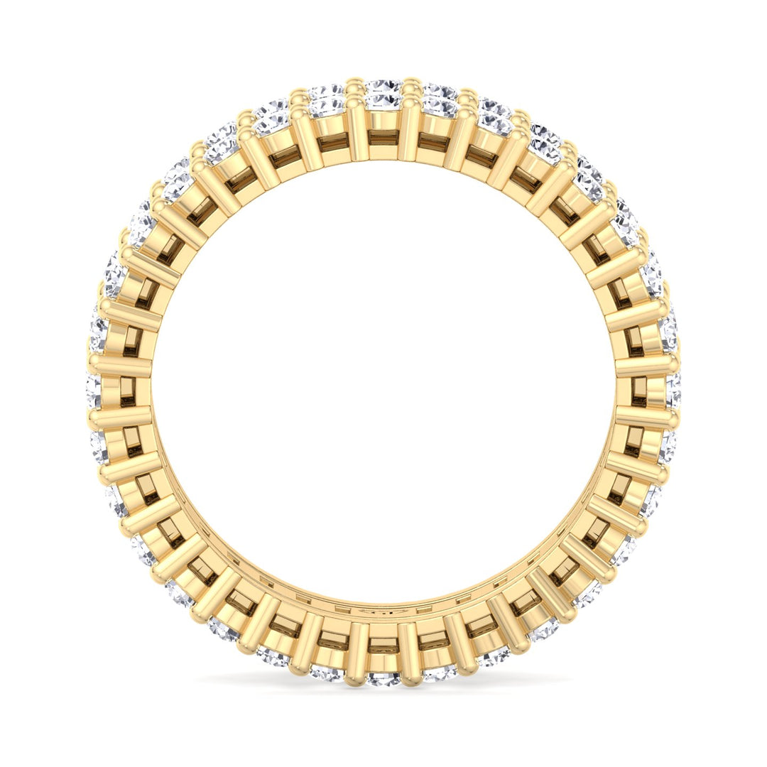 Verona - Exclusive Round and Baguette Natural Diamond Ring, Yellow Gold
